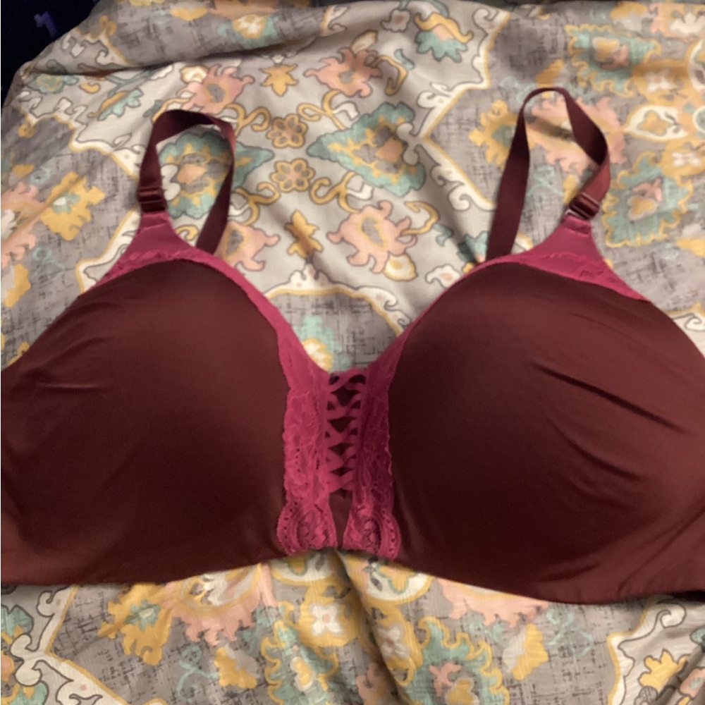 torrid Burgundy Lace-Trim T-Shirt Bra